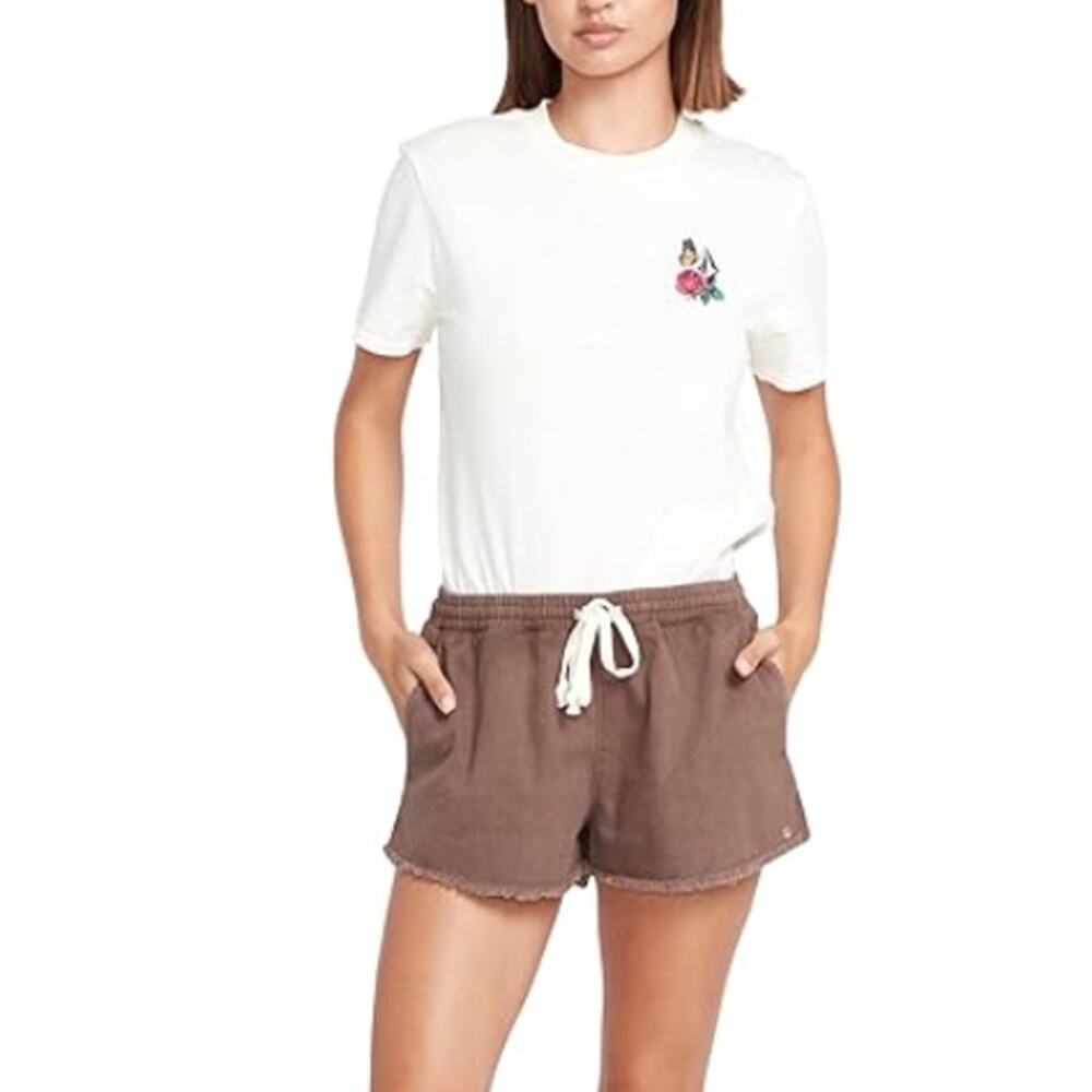 Volcom Women's Slate Gray Strutin Stone Elastic Waist Shorts Size XS